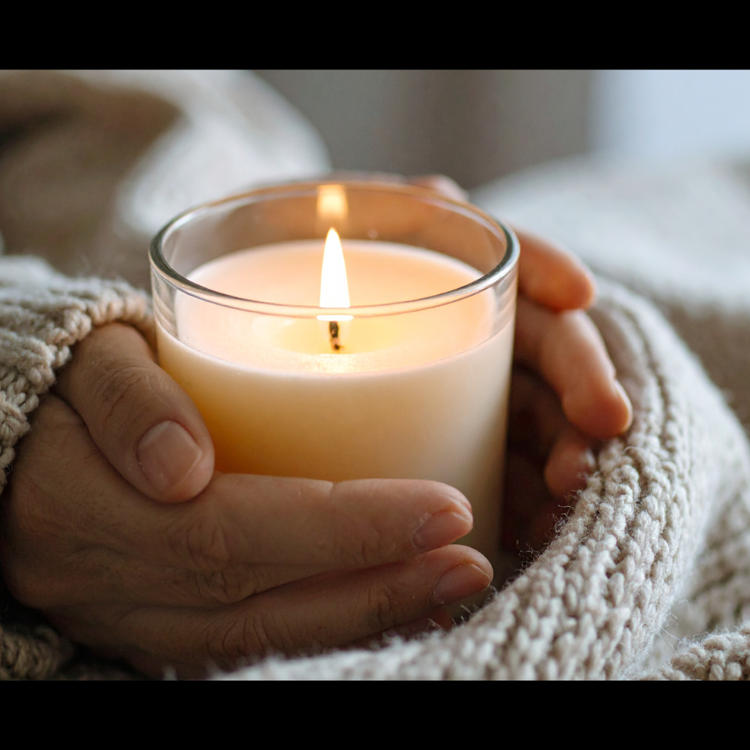 Bote de Cristal para Velas - Transparente / Tapa de Bambú