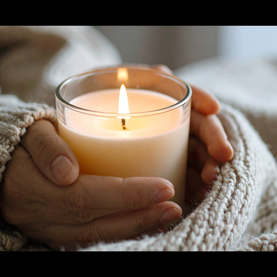 Bote de Cristal para Velas - Transparente / Tapa de Bambú