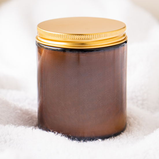 Bote de cristal para velas - Ambar / Opcion Tapa Negra o Dorada